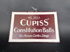 We Sell Cupiss' Constitution Balls for Horses, Cattle & Sheep single sided card hanging