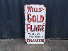 Wills's Gold Flake The World's Most Famous Cigarette single-sided enamel advertising sign, losses,