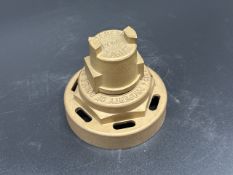 Power, an underground fuel tank brass cap, marked property of Power Petroleum Company Ltd