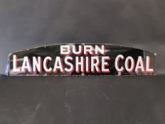 Burn Lancashire Coal lorry-top mounted single-sided enamel advertising sign, 53.5x12ins