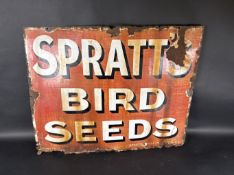 Spratt's Bird Seeds, marked Spratt's Patent Ltd, London E.C, single sided enamel advertising sign,