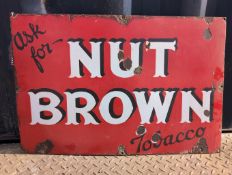Ask For Nut Brown Tobacco single-sided enamel advertising sign 30x20ins
