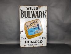Wills's Bulwark Cut Plug Tobacco pictorial advertising sign, 36x24ins