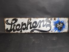 Stephens' Inks single-sided enamel advertising sign, 44x10.5ins