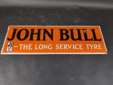 John Bull Long Service Tyre enamel advertising sign of pillow form, 36x12ins