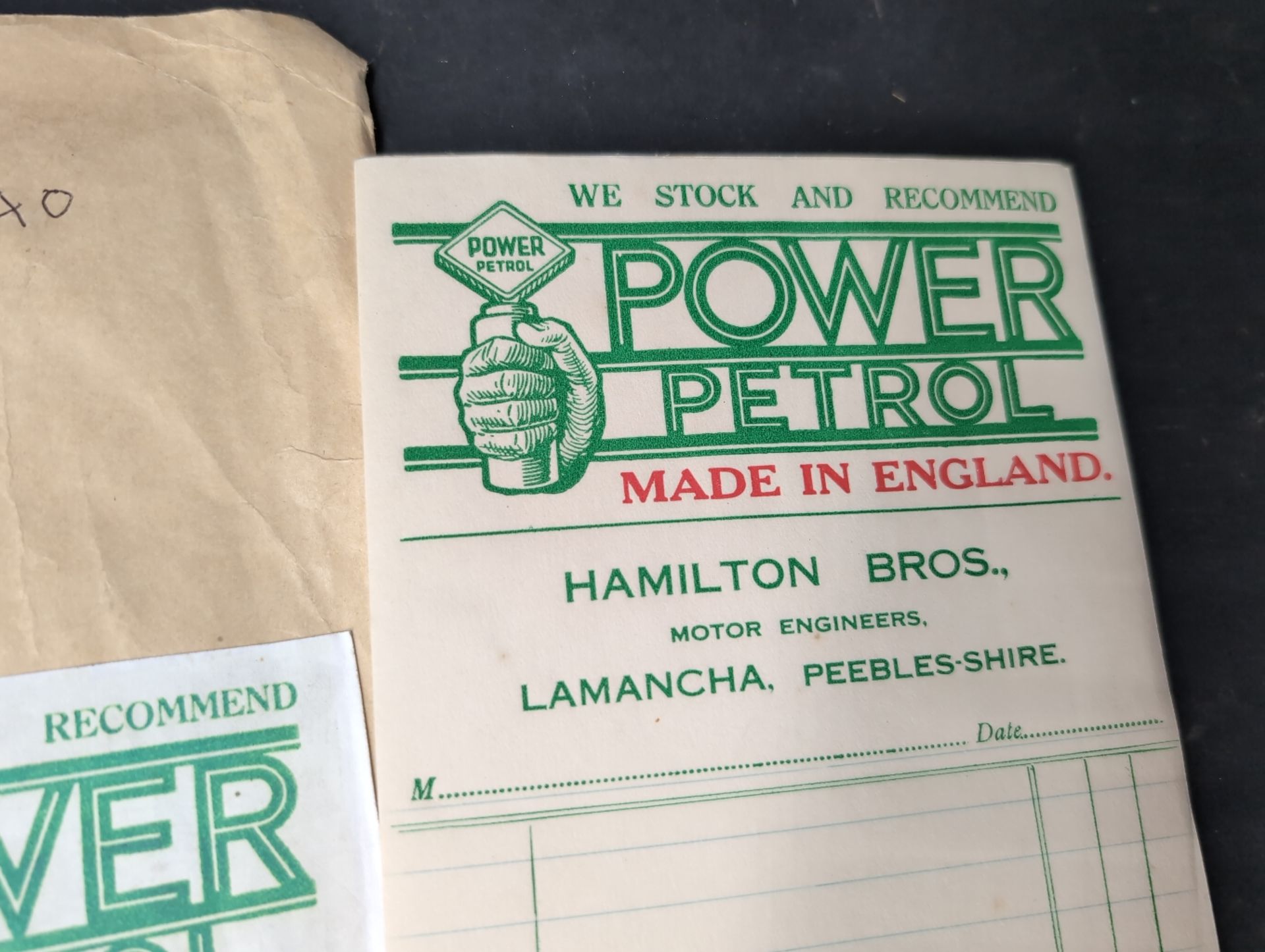John Bull snuff tin t/w Power Petrol invoices, Shell & Esso tissues etc - Image 2 of 7