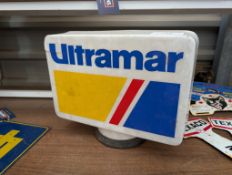 Ultramar plastic petrol pump advertising globe, cracked