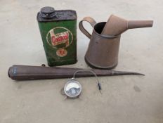 Castrol pint oil can, quart pouring jug etc