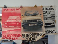 Qty Skoda advertising promotional posters, some duplicates