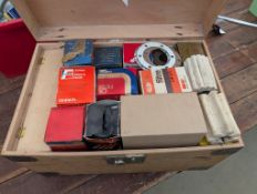 Qty NOS filters in original packaging in wooden tuck box 