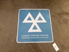 MOT Vehicle Testing Station aluminium sign, c.25x24ins
