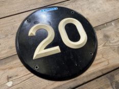 Bluemels 20mph raised lettering commercial vehicle bumper sign