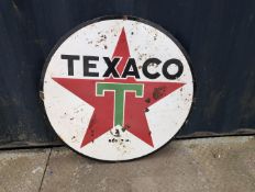 Texaco circular single-sided enamel advertising sign, reproduction, 30ins dia'