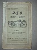 AJS Motorcycles and How to Manage Them, 1927