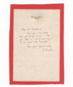 Ruskin (John) Autograph letter signed (