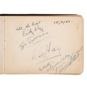 Autograph Album.- Vintage Actors & Entertainers c. 1940s