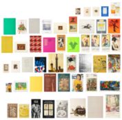 A large collection of posters and prints