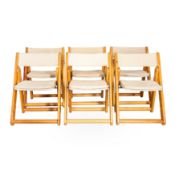 Mid-Century, Scandinavian Set of 6 Folding Chairs