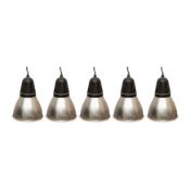 Contemporary, Britain Set of 5 Industrial Pendant Lights
