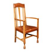Attributed to Liberty & Co., possibly C.F.A.Voysey Arts & Crafts carver chair
