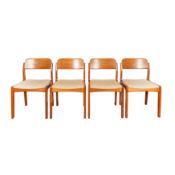 Henning Kjærnulf (Danish, 20th Century) for Vejle Stole Mobelfabrik Set of 4 dining chairs 