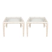 Hollywood Regency Style, Britain Pair of Palm Beach Style Side Tables 
