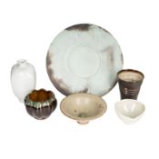 Studio pottery by various makers Antonia Salmon, Bridget Drakeford, and others