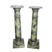 Late 20th Century, Italian Pair of faux marble pedestals 