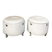Luigi Massoni (Italian b.1930) for Poltrona Frau Pair of Leather Pouffes