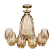Strombershyttan, Sweden Decanter with stopper and six glasses