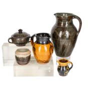 Studio pottery by various makers Richard Batterham, Clive Bowen, Crowan Pottery, Winchcombe Pottery 