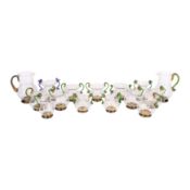 20th Century, Italy Set of Venetian twin-handled teacups and jugs 