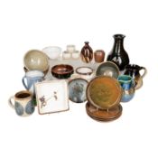 Studio pottery by various makers Colin Pearson, John Chalke, Glynn Hugo, Alan Brough, Bryan Newman, 
