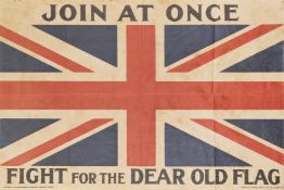 Join at Once Fight for the Dear Old Flag WWI Poster