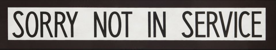 Vintage Bus Destination Blind Sorry Not in Service