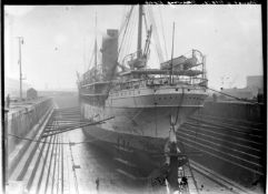 [Marine & Transport Interest] Union Castle Line Ships & Horse-Drawn Charabanc Negatives.  14 whole p