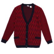 Celine Red Wool Cable Knit Cardigan - Size 42