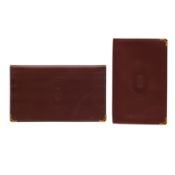 Cartier Burgundy Signature Agenda Cover and Card Wallet