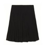 Burberry Black Silk Crepe Pleat Skirt - Size 12