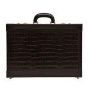 Aspinal Burgundy Embossed Attache Case