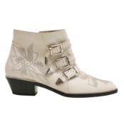 Chloe Ivory Studded Susanna Ankle Boot - Size 41