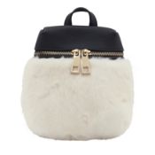 De Nicola White Mink Mini Backpack