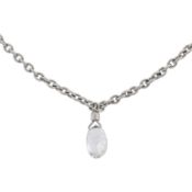 A diamond pendant necklace in a Dior box White metal
