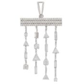 A diamond multi-strand pendant White metal