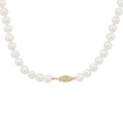 A single strand pearl necklace Yellow metal