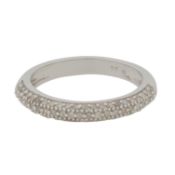A diamond half eternity ring White metal