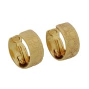 A pair of hoop earrings 9ct yellow gold