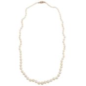 A single strand pearl necklace Yellow and white metal