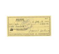 Hockney (David) Signed cheque