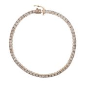 A diamond line bracelet 9ct yellow gold